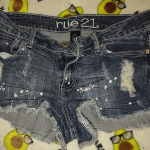 Rue21 Blue Distressed Denim Cutoff Shorts